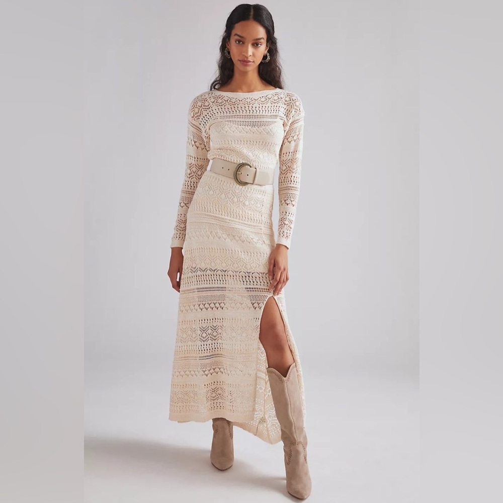 Anthropologie Crochet Maxi Dress